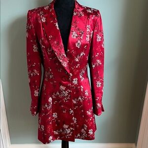 Kay Unger Red Floral Coat